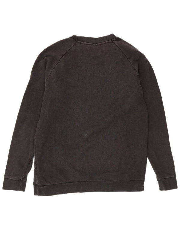 Adidas Mens Graphic Moletom Jumper Grande Algodão Preto