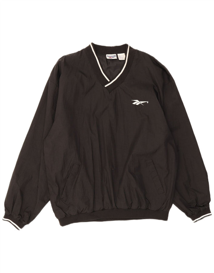 Reebok Mens Pulôver Treino Top XL Preto Nylon