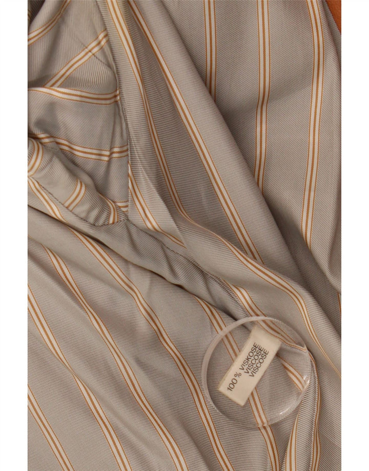 Casaco feminino vintage de couro com peito duplo Reino Unido 14 grande marrom