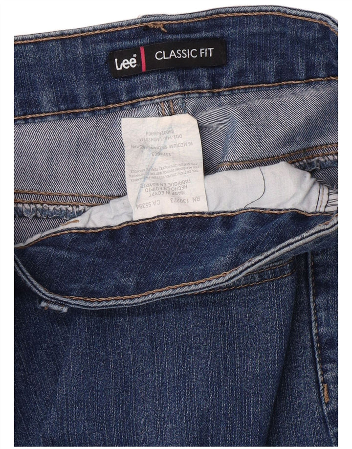 Calça jeans feminina LEE Classic Fit Capri US 16 2XL W34 L22 azul algodão