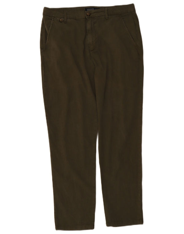 Zara Calça Chino Feminina Slim EU 42 Grande W32 L28 Verde