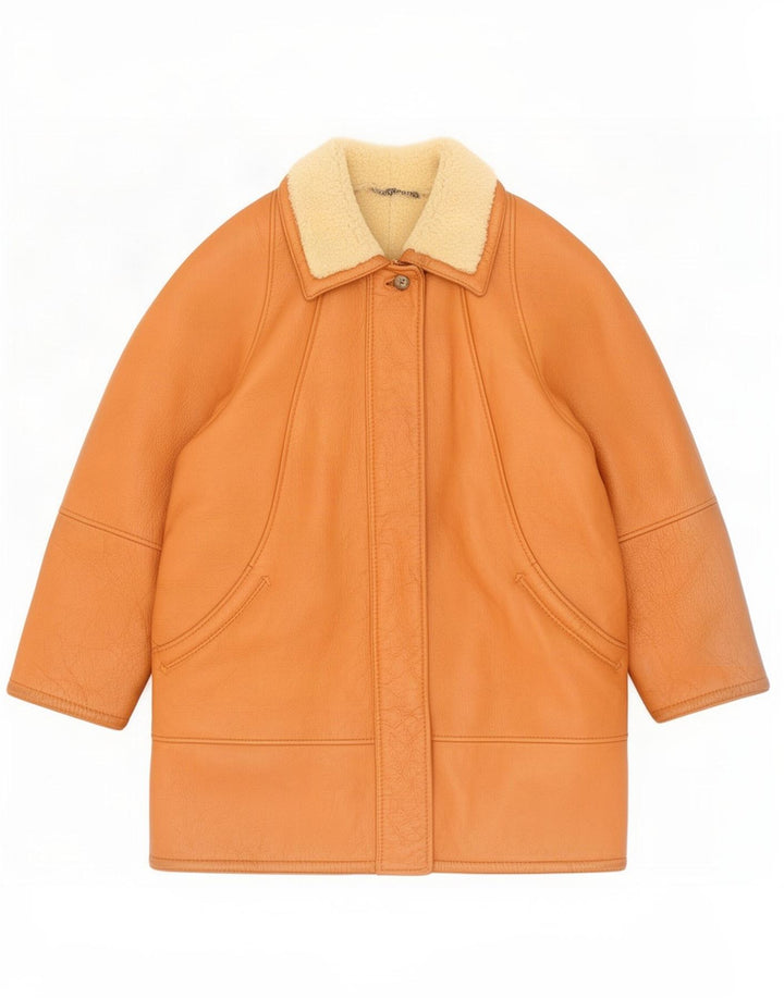 Casaco feminino de shearling grande da Anfor IT 46 grande bege