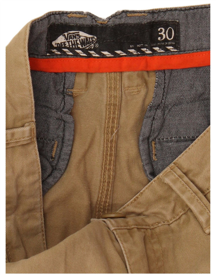VANS Mens Chino Shorts W30 Médio Algodão Marrom