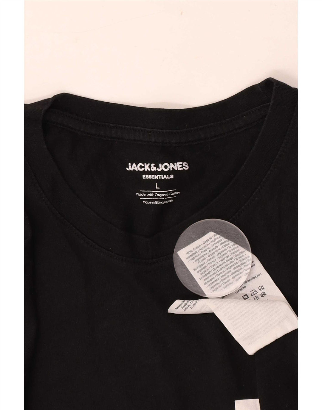 Camiseta masculina Jack & Jones grande algodão preto