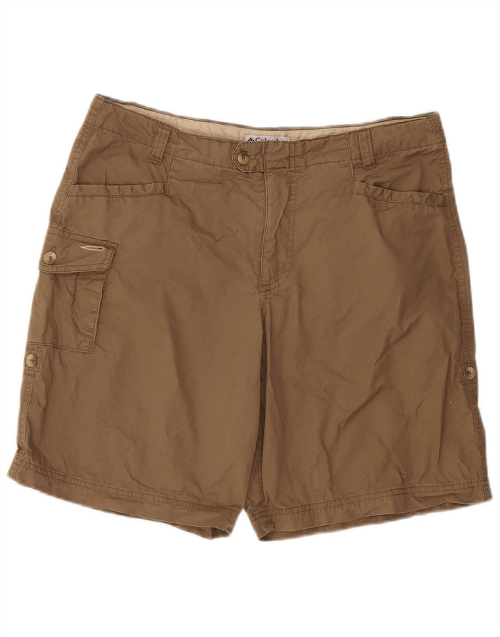 COLUMBIA Shorts Cargo Feminino US 12 Grande W32 Algodão Marrom