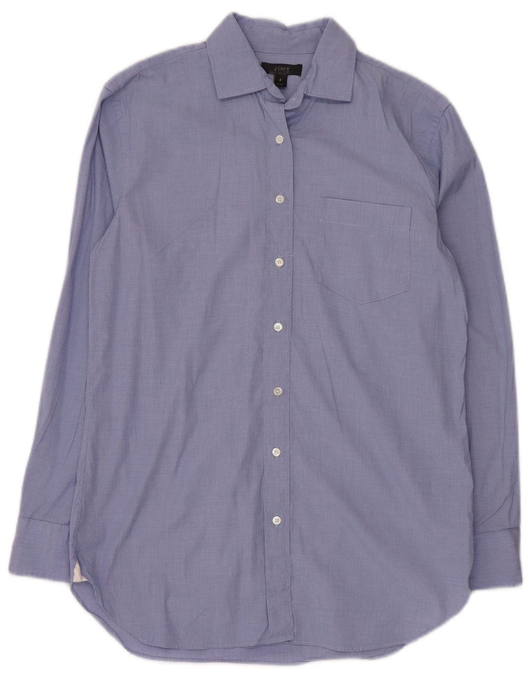 J. Crew Camisa Longline Feminina Oversized US 2 XS Azul Algodão