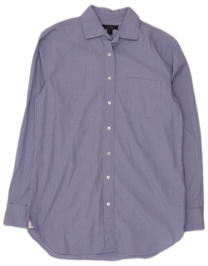 J. Crew Camisa Longline Feminina Oversized US 2 XS Azul Algodão