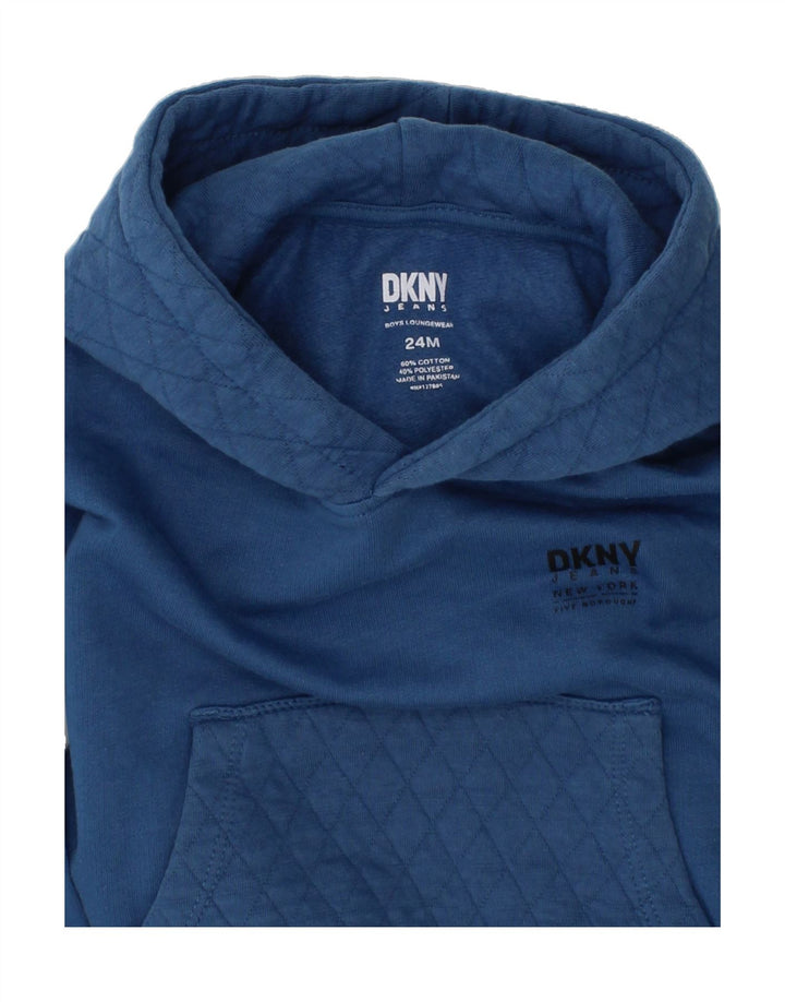 DKNY Baby Boys Graphic Hoodie Jumper 18-24 Months Blue Cotton Vintage Dkny and Second-Hand Dkny from Messina Hembry 