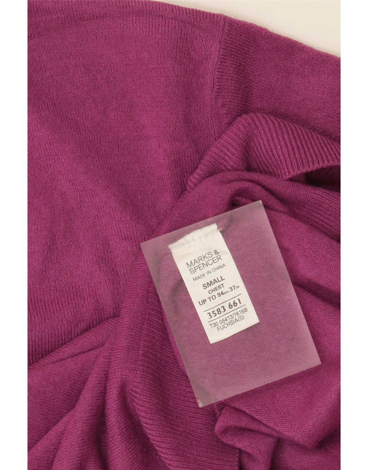 Suéter masculino Marks & Spencer com decote em V, pequeno acrílico marrom