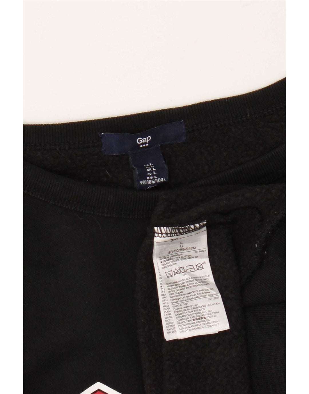 Gap moletom gráfico masculino jumper grande algodão preto