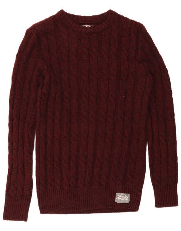 Suéter masculino Superdry com gola canoa XL Borgonha Acrílico