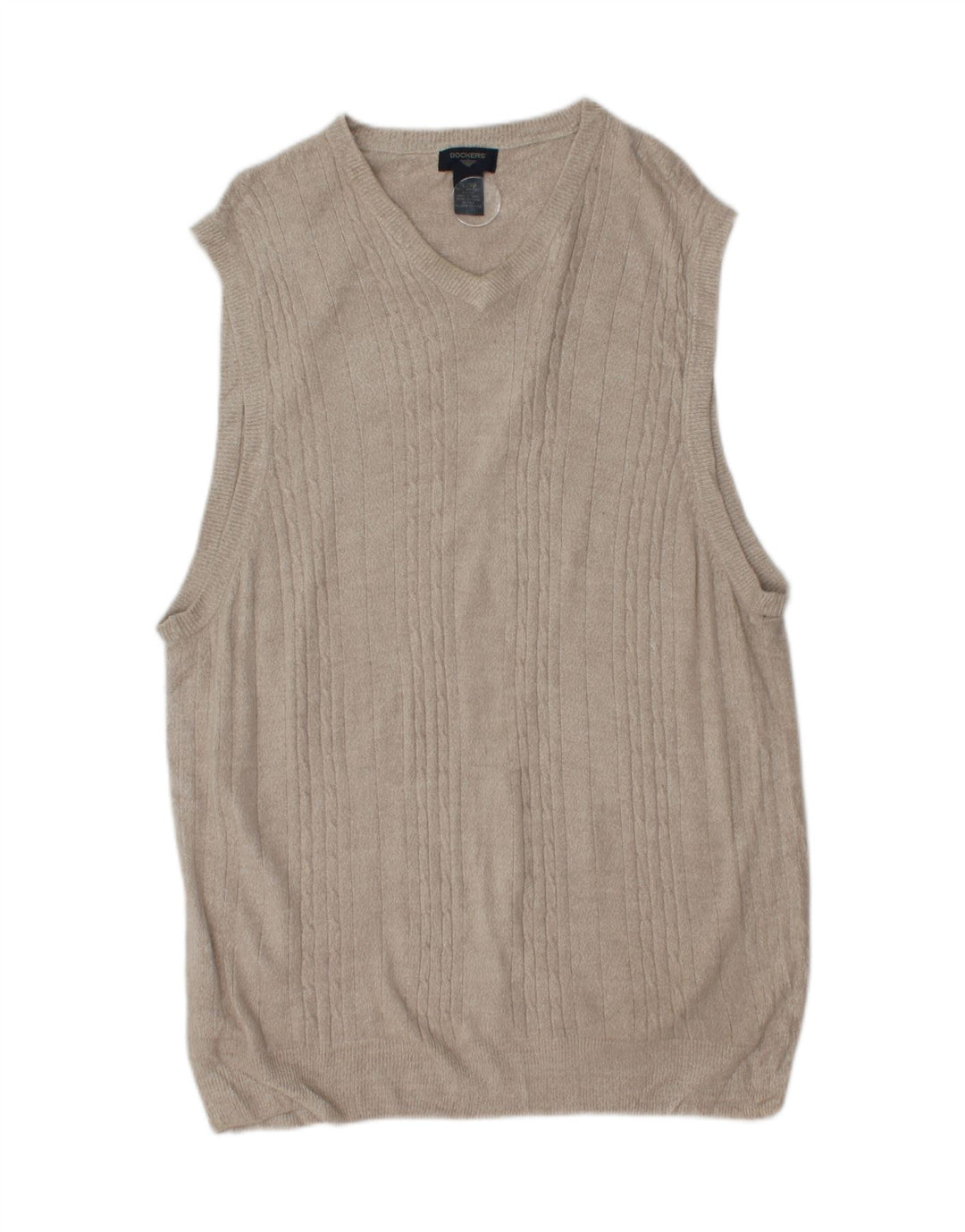 DOCKERS Mens Big & Tall Vest Tank Top XL Beige Acrylic Vintage Dockers and Second-Hand Dockers from Messina Hembry 