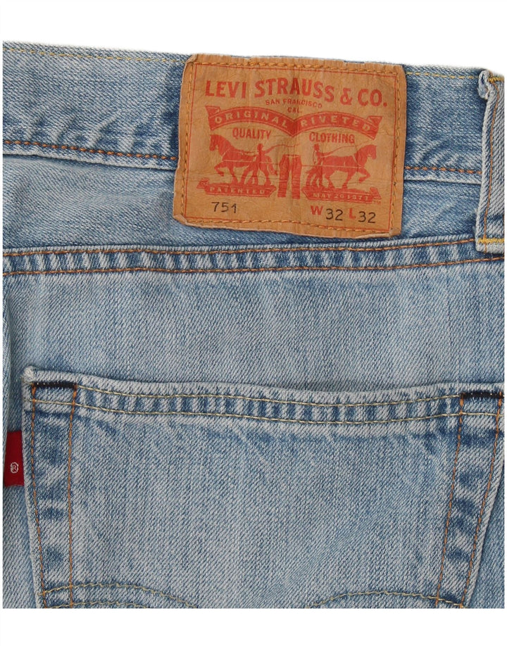 Calça jeans masculina Levi's 751 Straight W32 L32 azul algodão