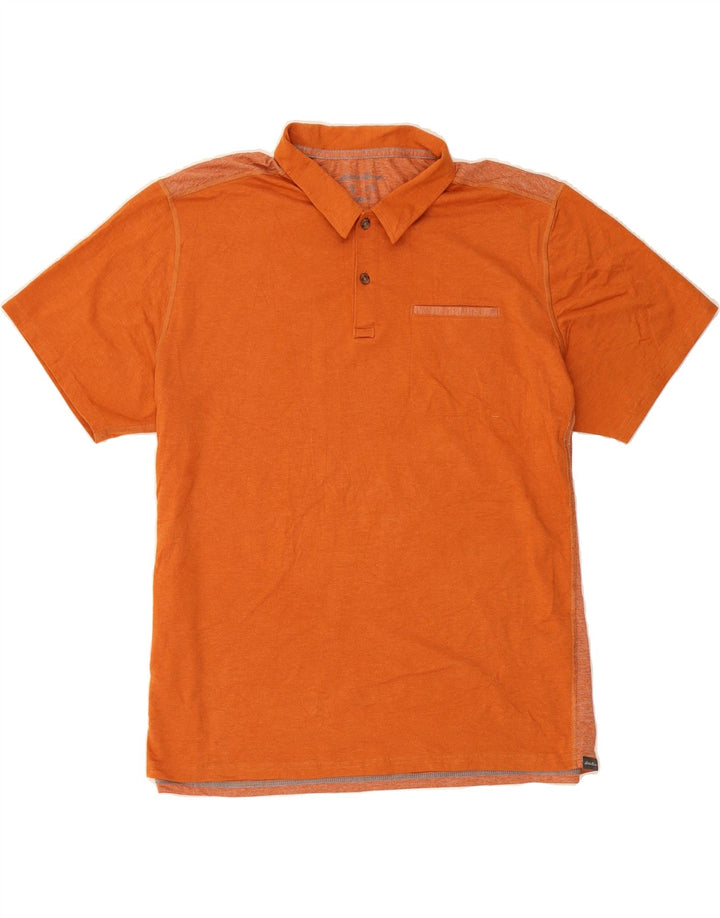 EDDIE BAUER Mens Polo Shirt 2XL Orange Cotton Vintage Eddie Bauer and Second-Hand Eddie Bauer from Messina Hembry 