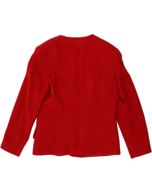 Jaqueta blazer feminina VINTAGE com 5 botões Reino Unido 14 grande lã vermelha