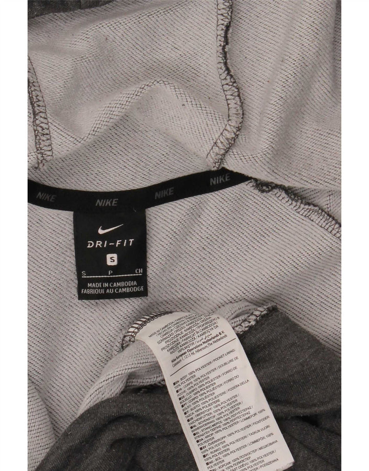 Suéter Nike Masculino Dri Fit Zip com capuz pequeno poliéster cinza