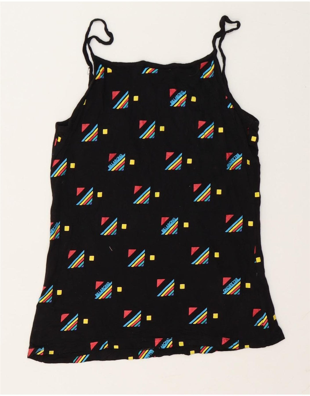 Top feminino gráfico Billabong UK 10 pequeno modal geométrico preto