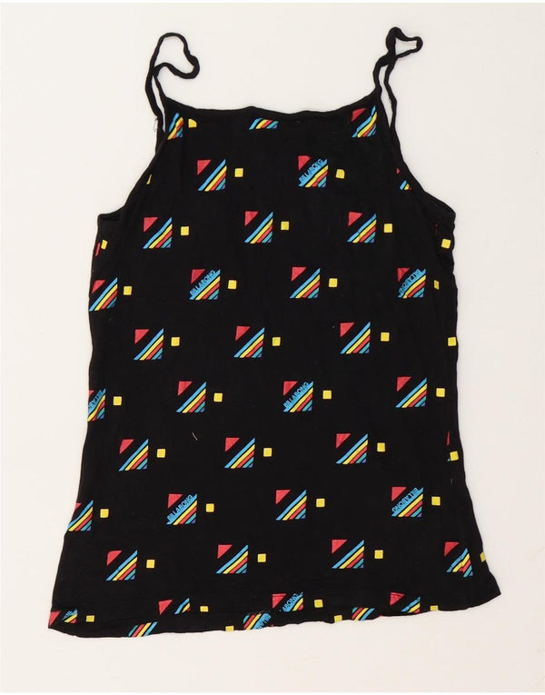 Top feminino gráfico Billabong UK 10 pequeno modal geométrico preto