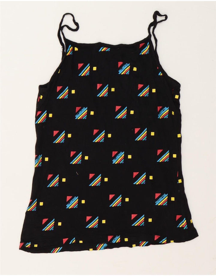 Top feminino gráfico Billabong UK 10 pequeno modal geométrico preto