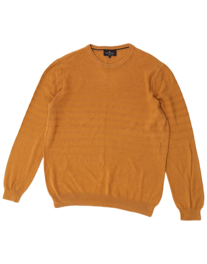 Suéter masculino Marks & Spencer Blue Harbor com gola redonda grande dourado