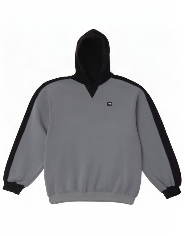 Diadora Mens Hoodie Jumper XL Azul Colourblock Algodão