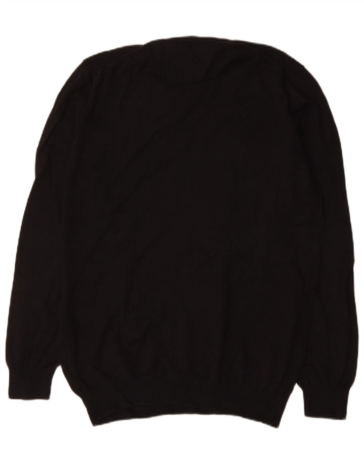 Zara Suéter masculino com gola redonda XL algodão preto