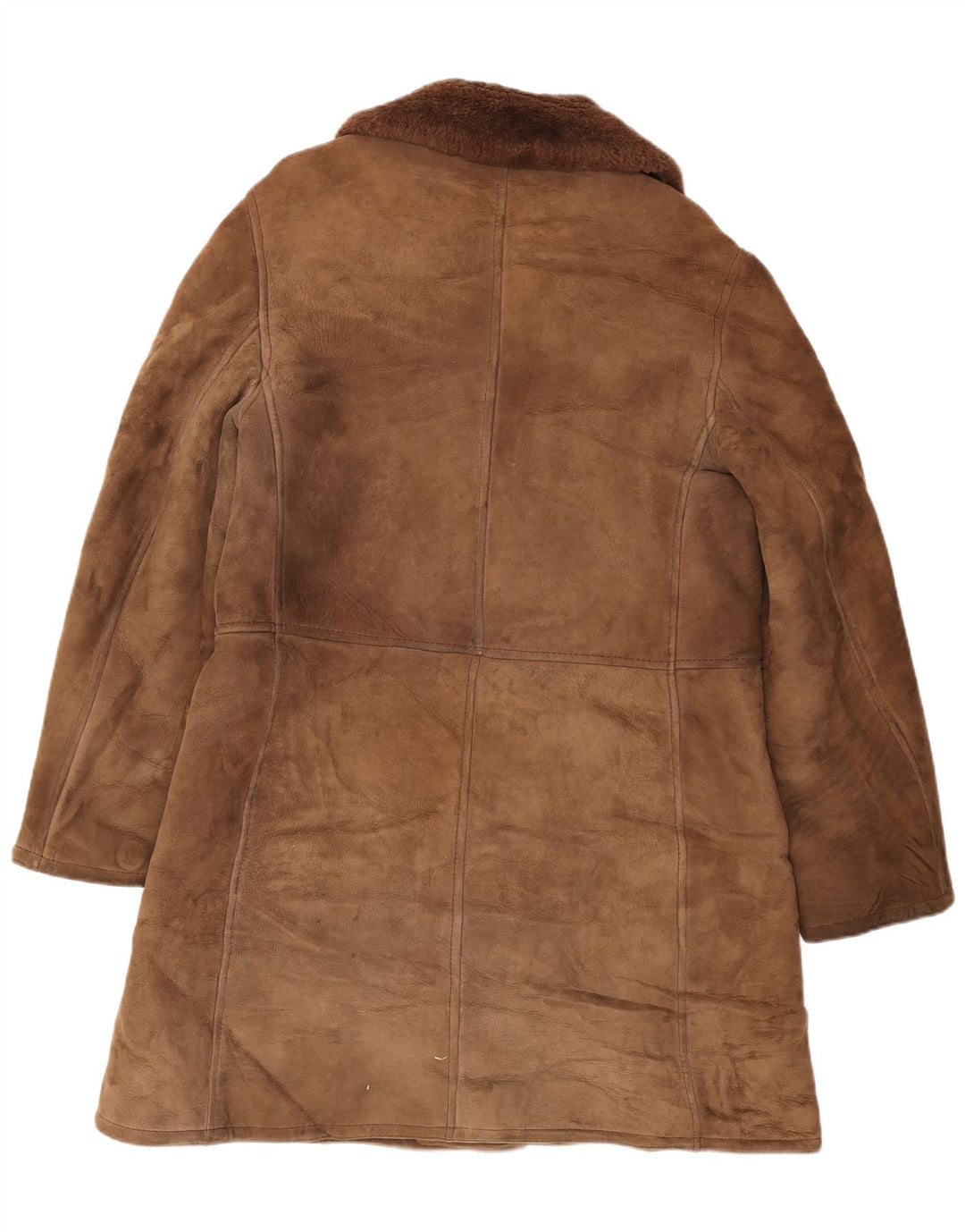 Sobretudo masculino vintage de shearling UK 38 marrom médio