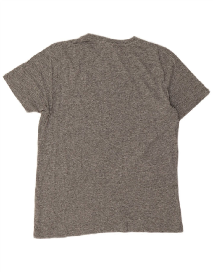 Camiseta masculina Ellesse com estampa gráfica de algodão manchado cinza médio