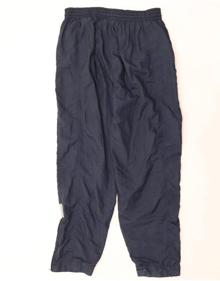 Fato de treino masculino vintage solto com capuz completo azul marinho médio