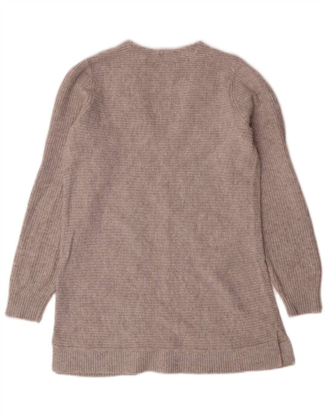 FAT FACE Suéter feminino longline com decote em V Reino Unido 10 algodão cinza pequeno