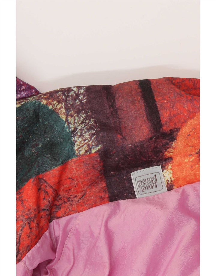 Macacão de esqui reversível feminino vintage IT 42 médio multicolorido geométrico