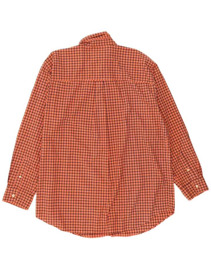 Camisa alta masculina CHAPS XL laranja xadrez algodão