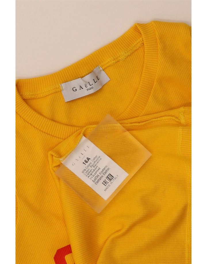 Colete gráfico Gaelle Boys Top 15-16 anos algodão amarelo