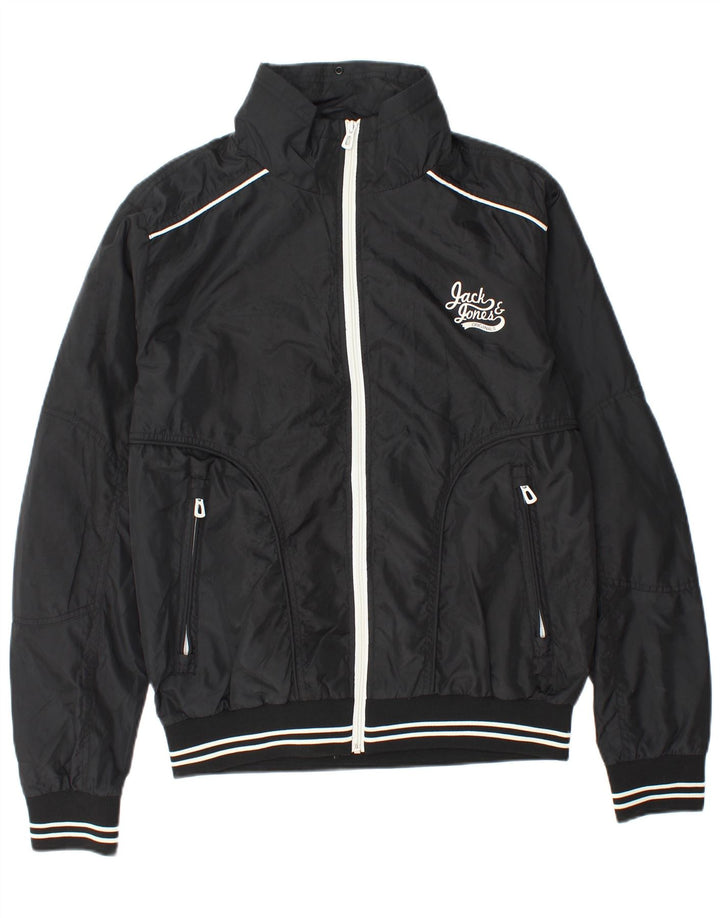 Jaqueta bomber masculina Jack & Jones Reino Unido 40 grande poliéster preto