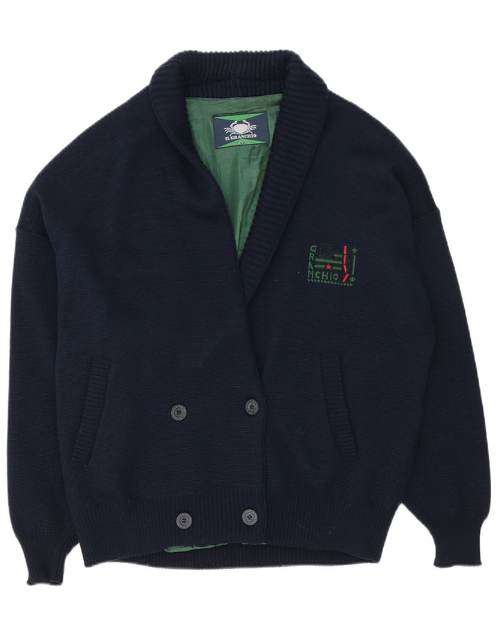 Il Granchio Suéter Cardigan Masculino XL Lã Azul Marinho