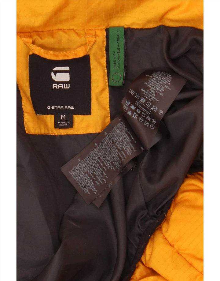 Jaqueta acolchoada com capuz feminina G-Star UK 14 poliéster amarelo médio