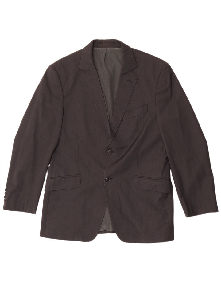 Jaqueta blazer masculina de 2 botões Marks & Spencer Reino Unido 40 risca de giz cinza médio