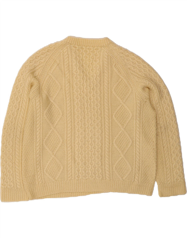 VINTAGE Mens V-Neck Jumper Sweater Large Off White Vintage Vintage and Second-Hand Vintage from Messina Hembry 