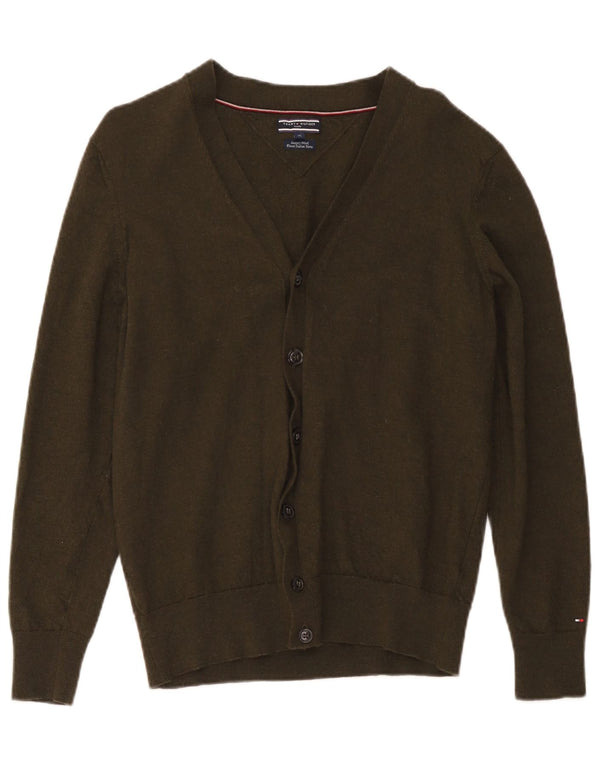 Suéter cardigã feminino Tommy Hilfiger UK 18 XL lã cáqui