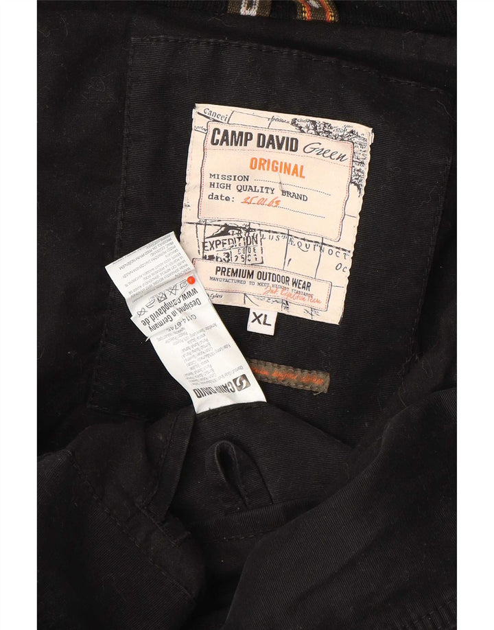 Jaqueta bomber masculina Camp David UK 42 XL algodão preto