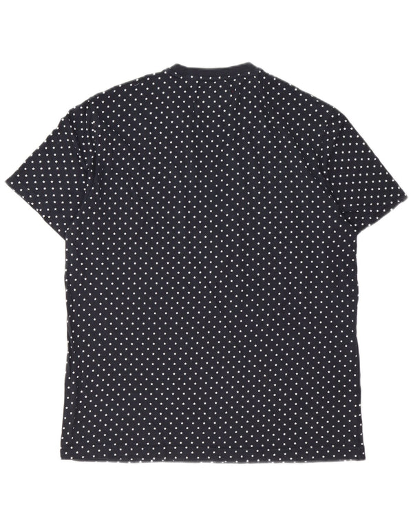 Camiseta masculina Penguin grande algodão manchado azul marinho