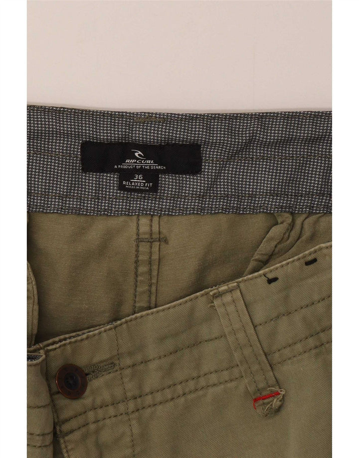 Shorts cargo masculino Rip Curl com ajuste relaxado W36 grande algodão cáqui