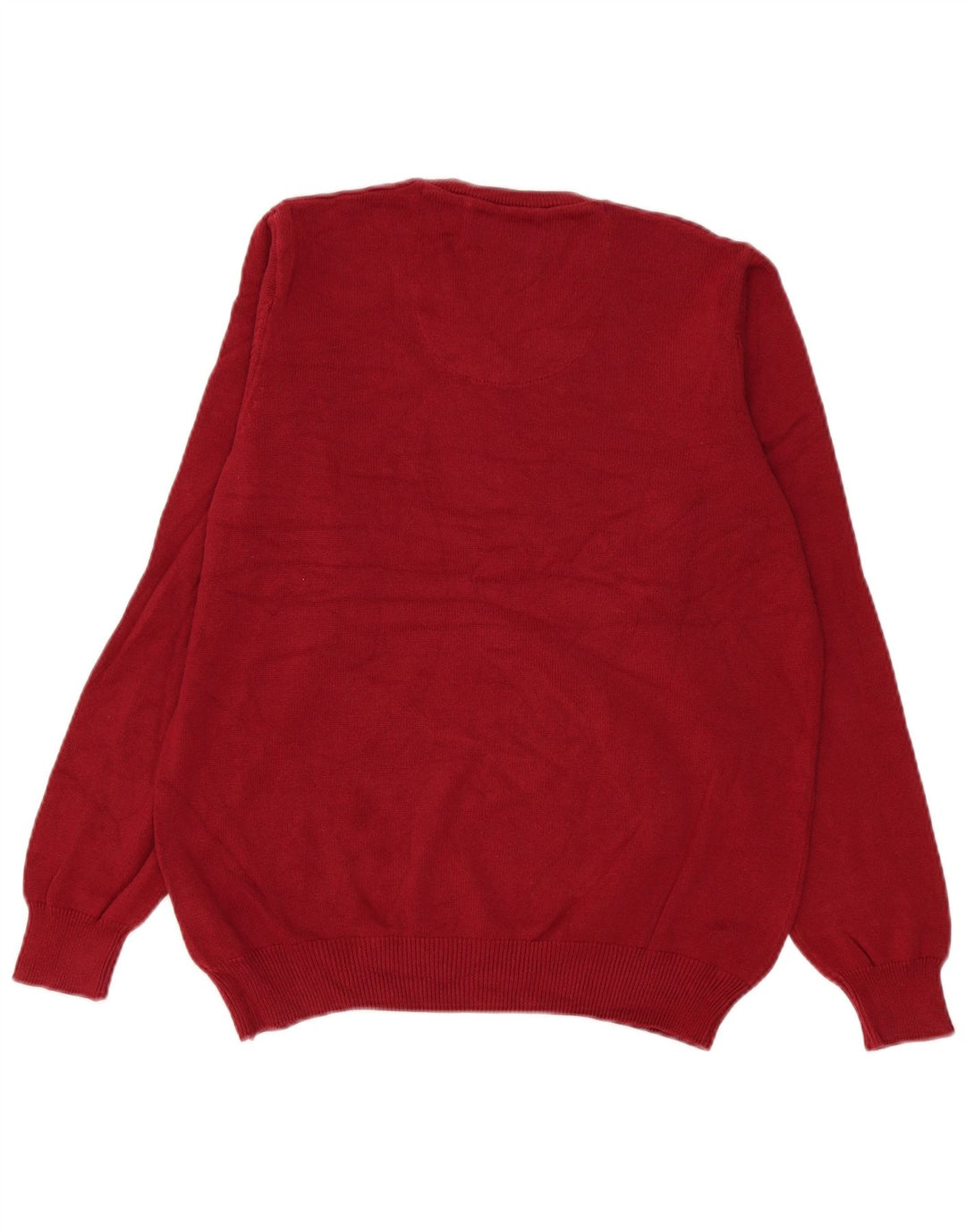Suéter masculino Marks & Spencer com decote em V, algodão vermelho médio