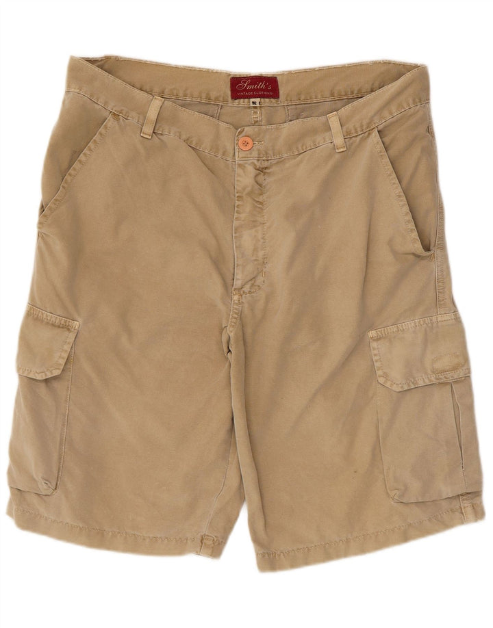 Shorts cargo masculino vintage IT 52 XL W36 algodão bege