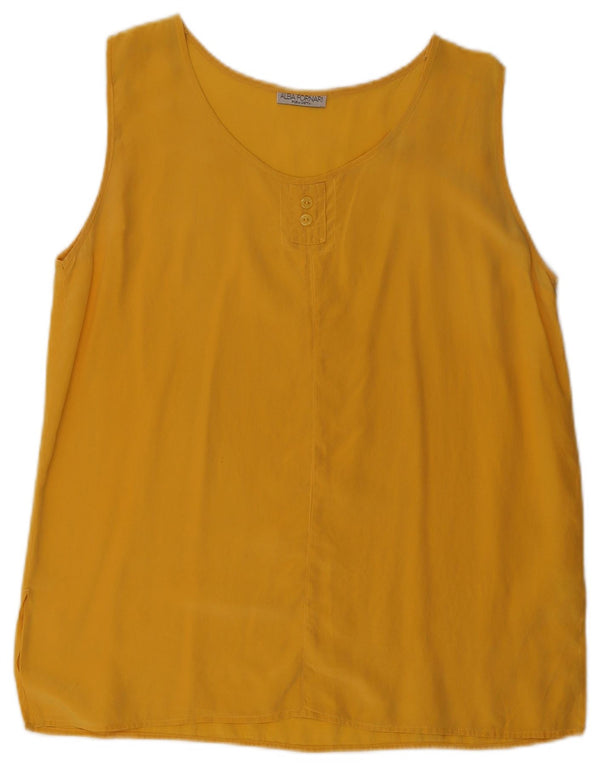 Blusa feminina sem mangas Alba Fornari Top IT 51 XL seda amarela