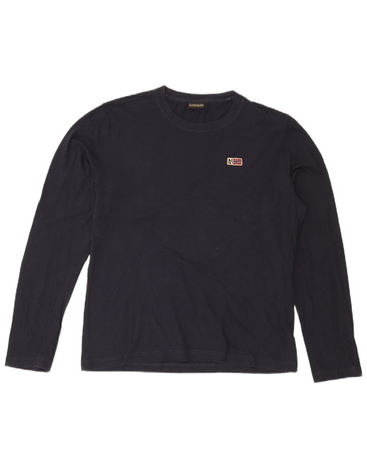 Top masculino Napapijri manga comprida grande azul marinho