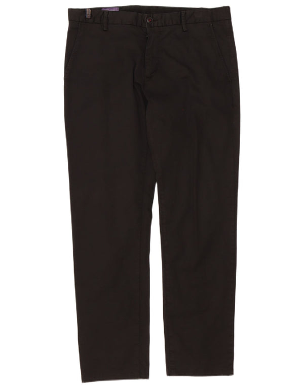 Calça Chino Reta Masculina Vintage IT 48 Médio W34 L30 Algodão Preto