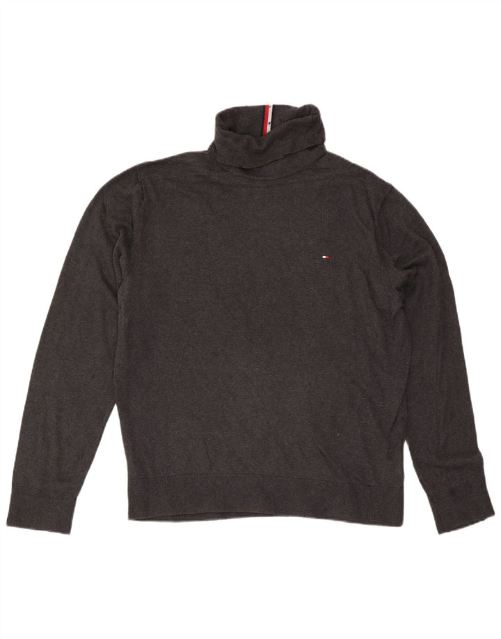 Tommy Hilfiger Suéter masculino com gola redonda XL algodão cinza