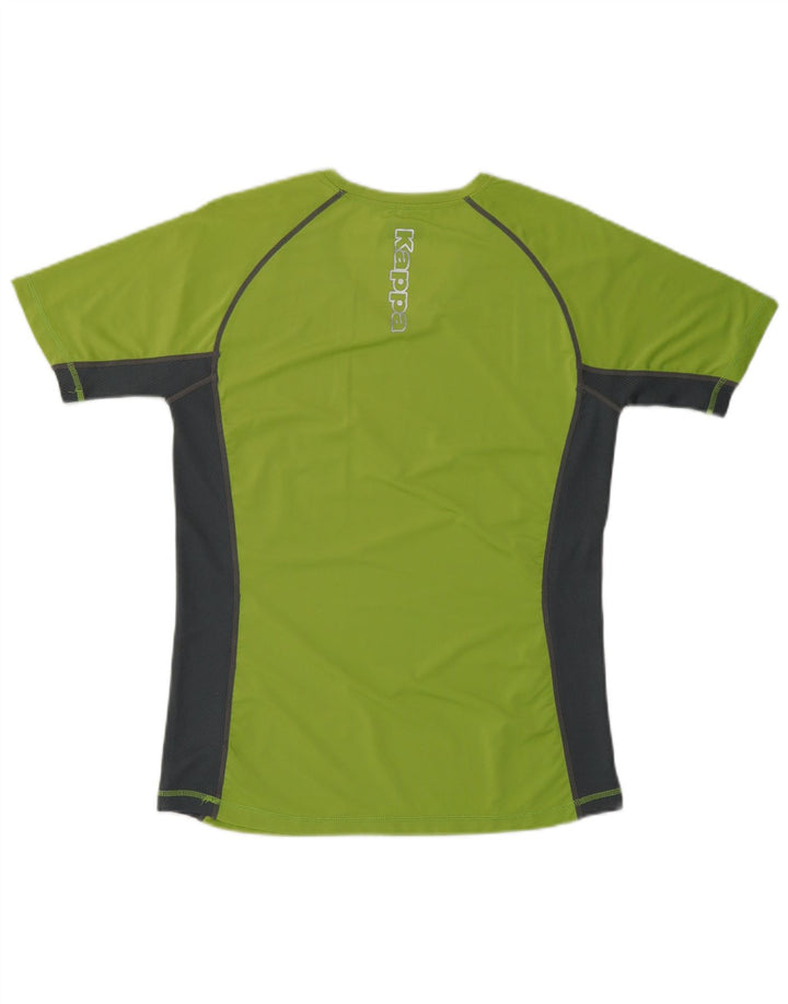 Camiseta feminina gráfica KAPPA UK 16 grande bloco colorido verde poliéster