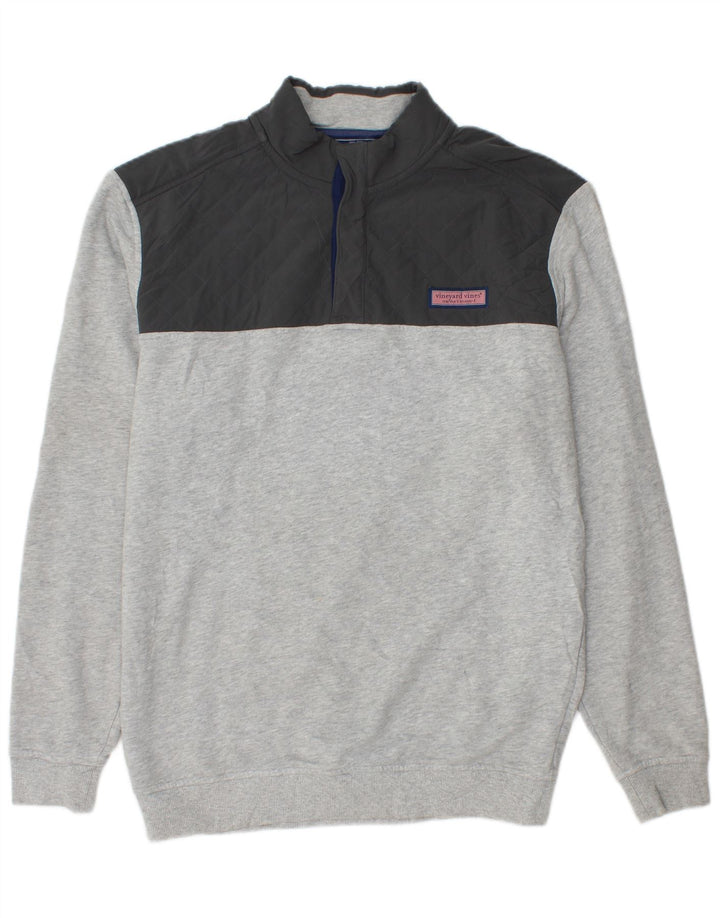 Suéter masculino VINEYARD VINES com ajuste solto e bloco colorido cinza médio